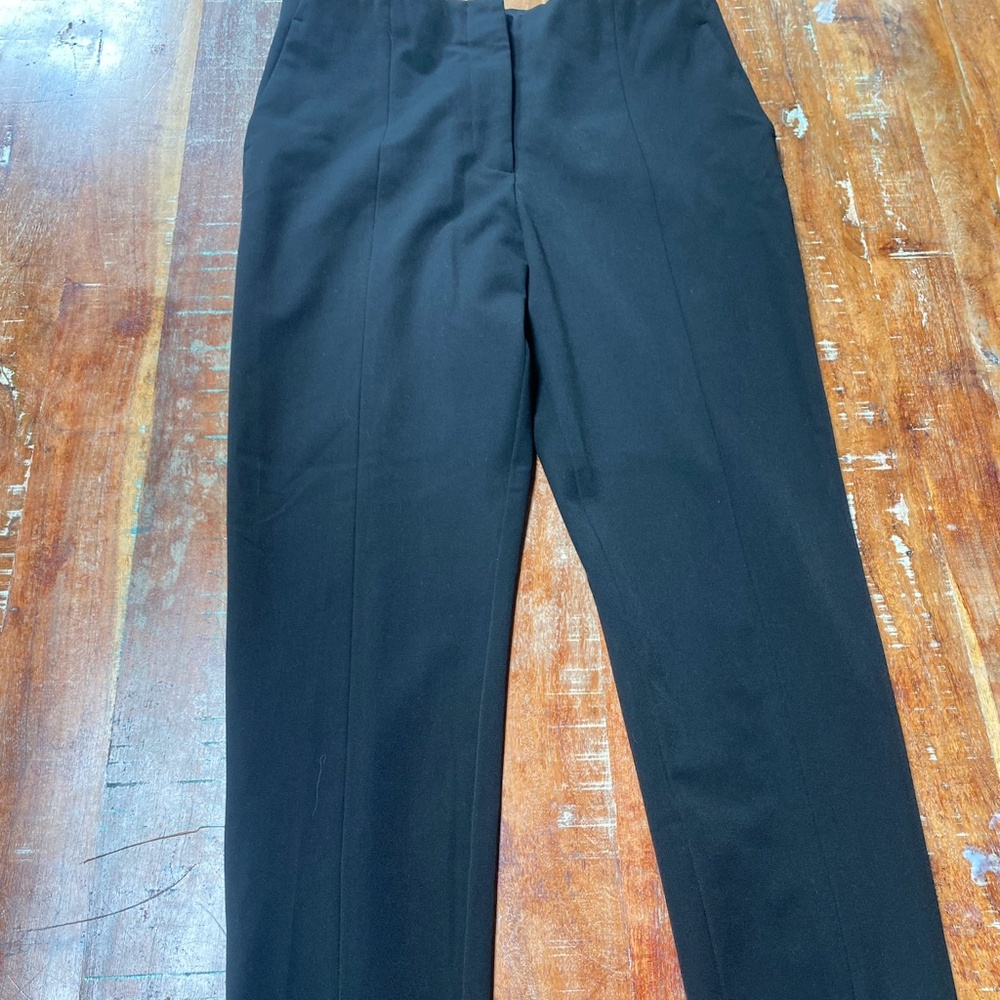 Ann Taylor Straight Leg Black Trousers with Hem Splits